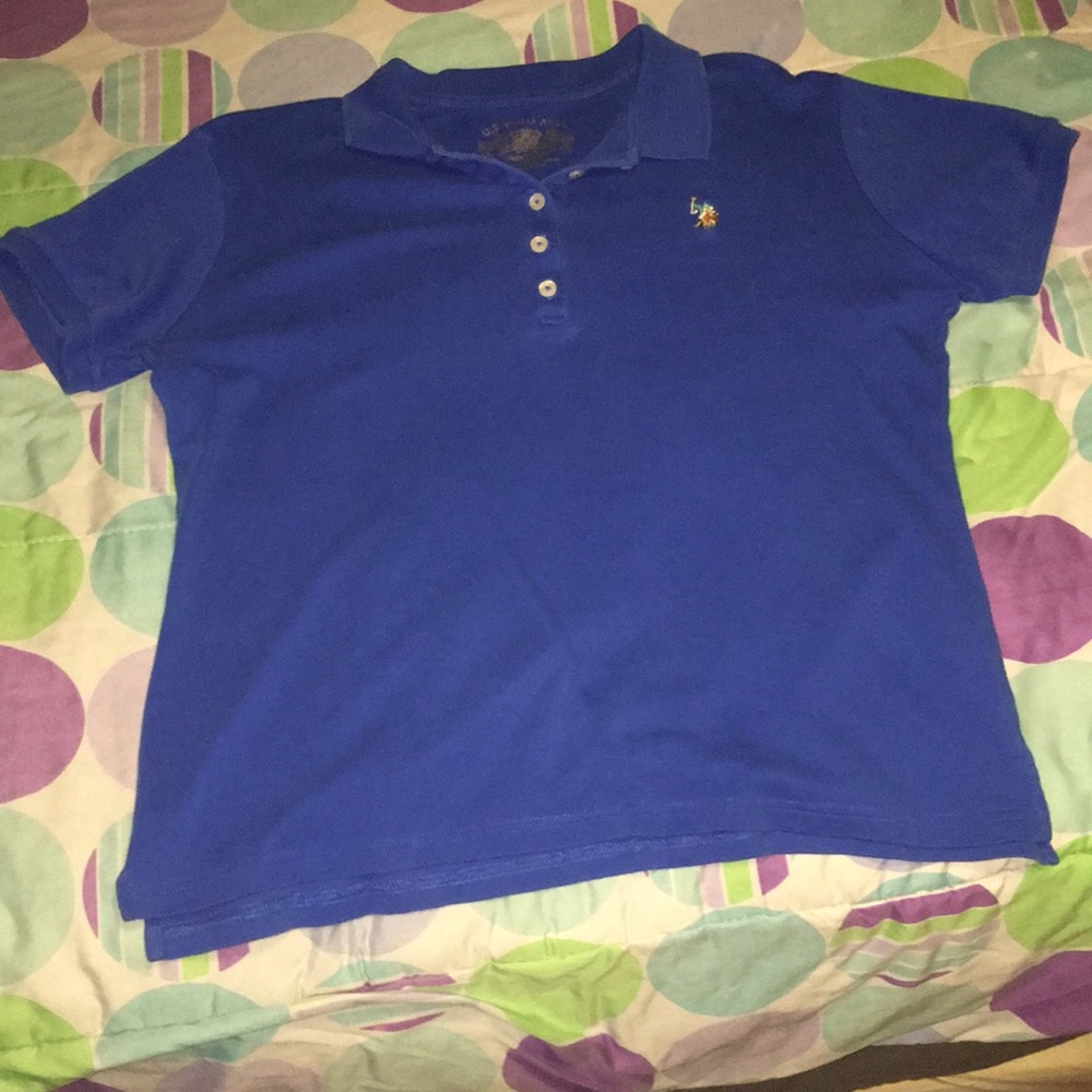 Blue u.s. polo assn collard shirt